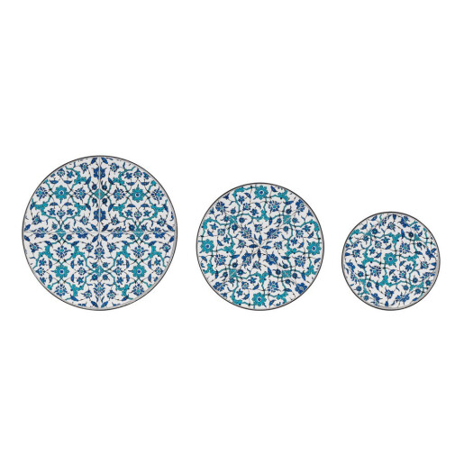 Set 3 suporturi flori otel ceramica Samos Ø30x68h; ø25x57h; ø20x51h