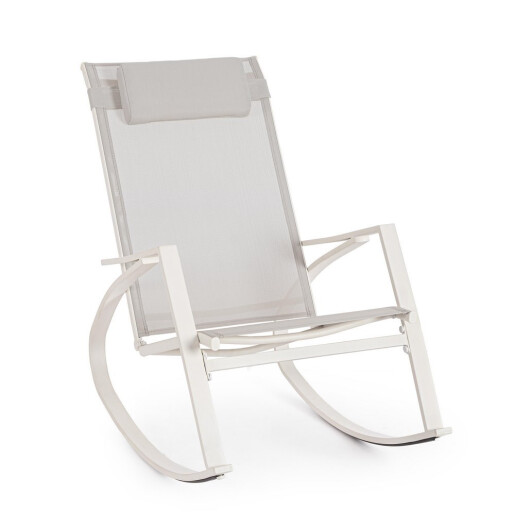 Fotoliu gradina, terasa alb gri Ercolano 60x107x95h