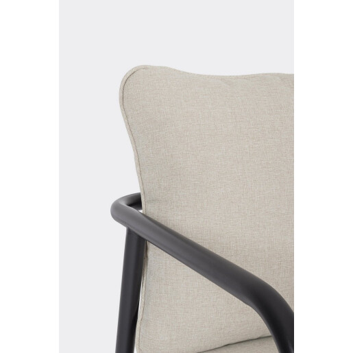 Set mobilier gradina otel gri charcoal textil bej Otsuni