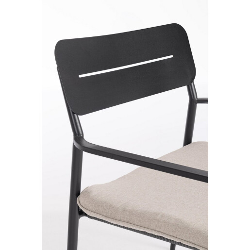 Set mobilier gradina otel gri charcoal textil bej Gargano