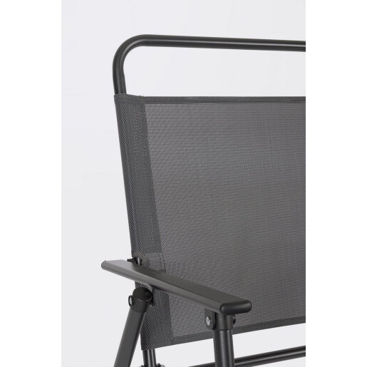 Set mobilier gradina cu umbrela soare otel gri charcoal Pompei 