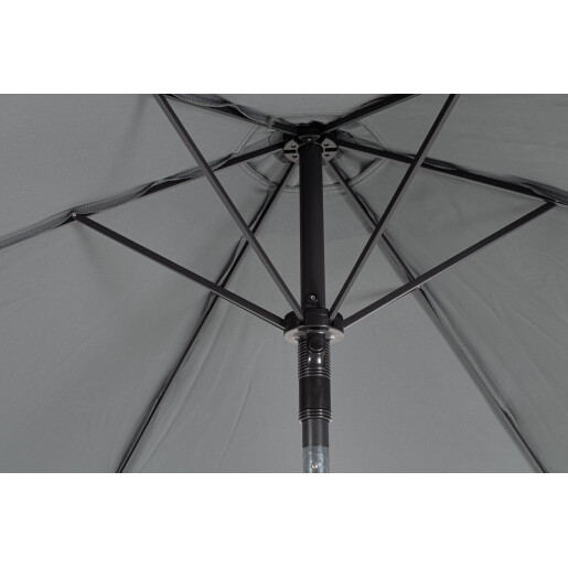 Set mobilier gradina masa, 6 scaune,  cu umbrela soare otel gri charcoal Pompei 