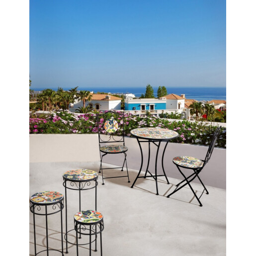 Masa rotunda otel ceramica multicolora Paloma Ø60x75h