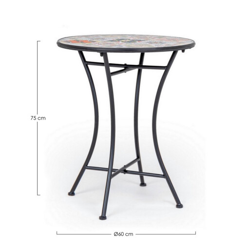 Masa rotunda otel ceramica multicolora Paloma Ø60x75h