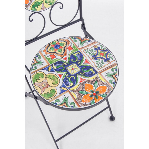 Set 2 scaune gradina otel ceramica Paloma 39x47x92 cm