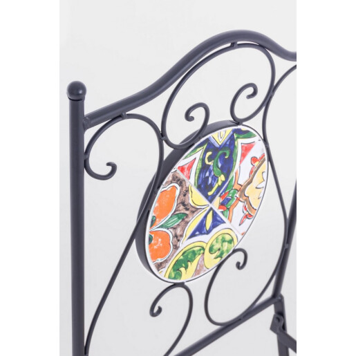 Set 2 scaune gradina otel ceramica Paloma 39x47x92 cm