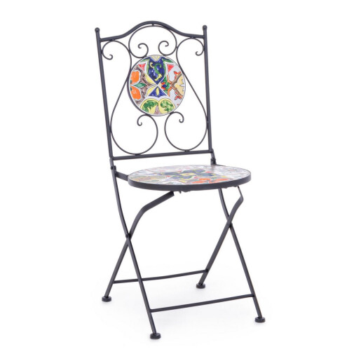 Set 2 scaune gradina otel ceramica Paloma 39x47x92 cm
