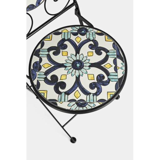 Set mobilier gradina otel ceramica multicolora Positano 38x38x92h ; ø60x75h