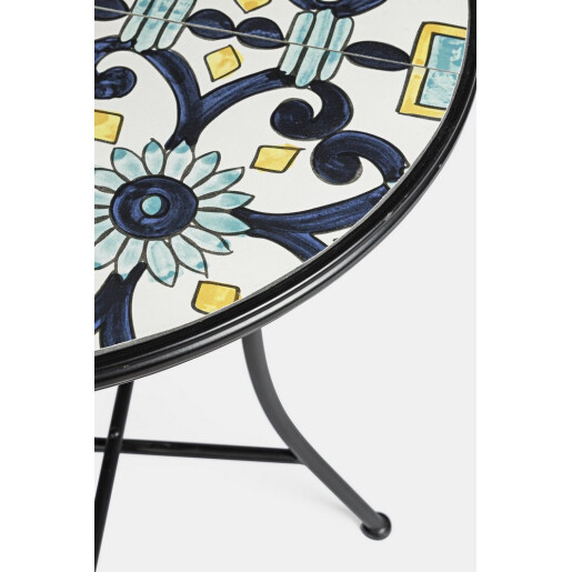 Set mobilier gradina otel ceramica multicolora Positano 38x38x92h ; ø60x75h