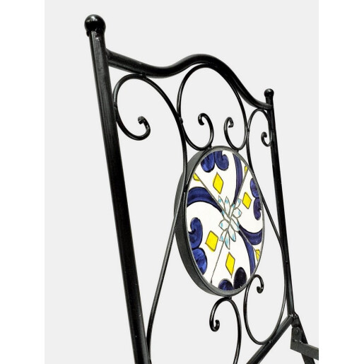 Set mobilier gradina otel ceramica multicolora Positano 38x38x92h ; ø60x75h