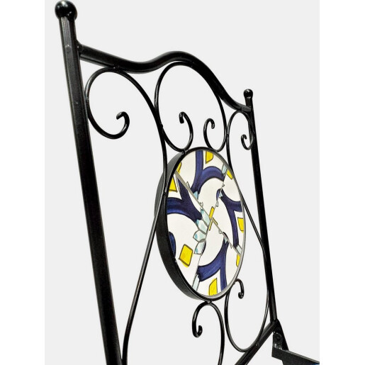 Set mobilier gradina otel ceramica multicolora Positano 38x38x92h ; ø60x75h