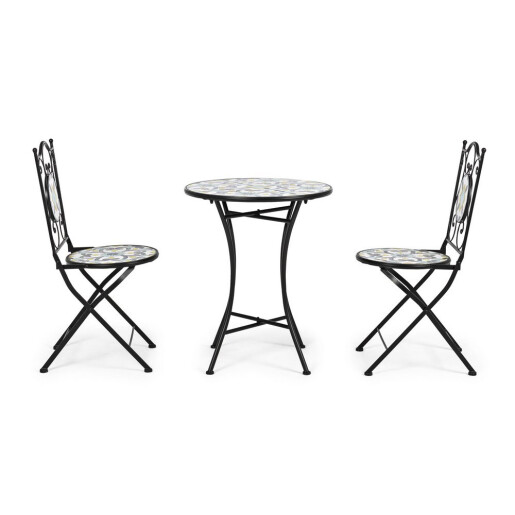 Set mobilier gradina otel ceramica multicolora Positano 38x38x92h ; ø60x75h