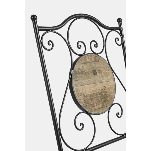 Set mobilier gradina otel negru ceramica maro Kansas 38x38x92h ; ø60x75h