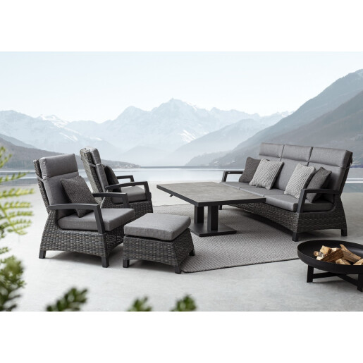 Set 2 fete perna exterior, interior gri negru 45x45 cm