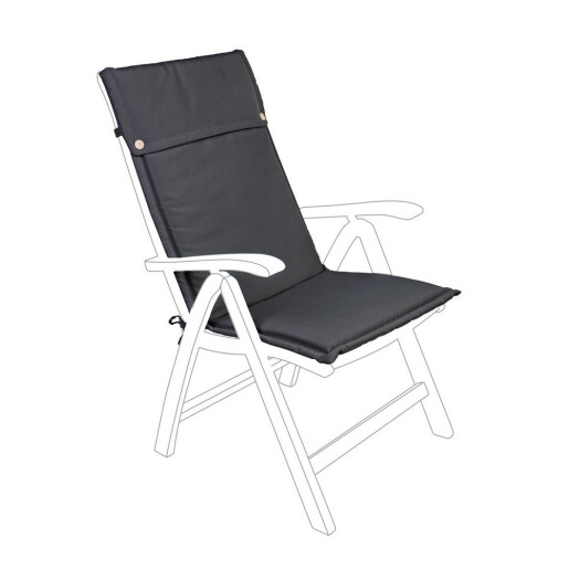 Set 2 perne scaun gradina, terasa olefin gri charcoal Poly 50x120x3h