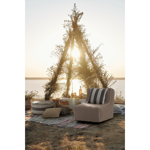 Fotoliu gonflabil textil bej Rihanna 90x60x70 cm