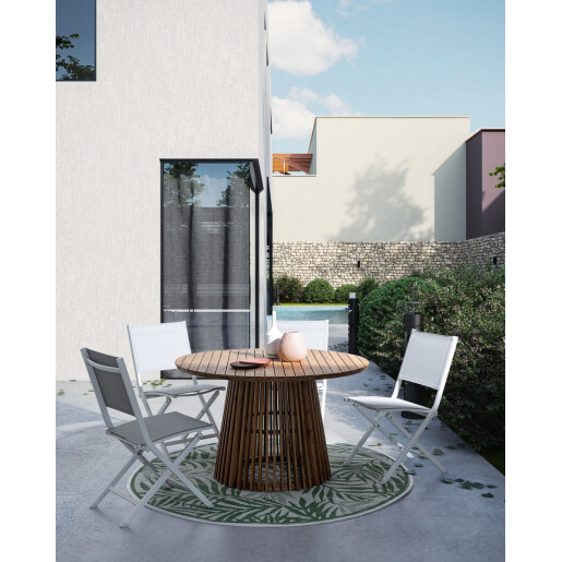 Masa lemn acacia maro Rodano Ø120x74h