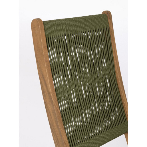 Set 2 scaune gradina, terasa lemn acacia textil verde olive Danubio 42x61x90h