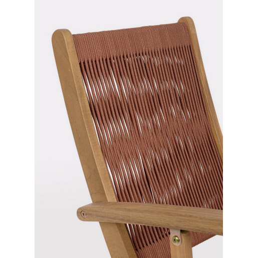 Set 2 scaune pliabile gradina, terasa lemn acacia textil coral Danubio 51.5x61x90h