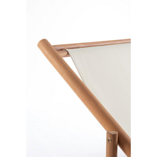 Set 2 scaune gradina, terasa lemn acacia textil alb Danubio 68x106/114x76/89h