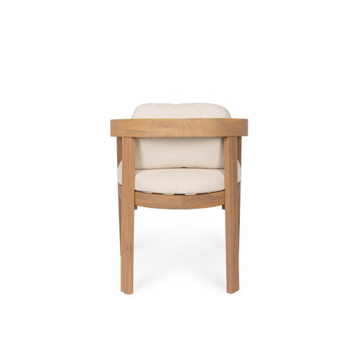 Set 2 scaune lemn masiv acacia maro perne crem Pablo 58x60x79h