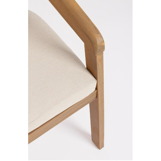 Set 2 scaune lemn masiv acacia maro perne crem Pablo 58x60x79h