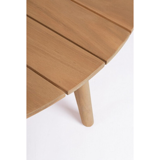 Set mobilier gradina, terasa canapea, 2 fotolii, masuta cafea lemn masiv maro perne crem Thiago 160x76x84 cm