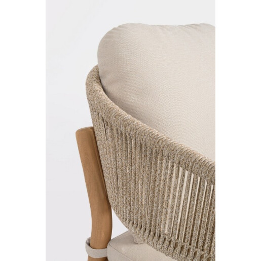 Set 2 scaune lemn masiv acacia textil crem Thiago 63x59.5x84h