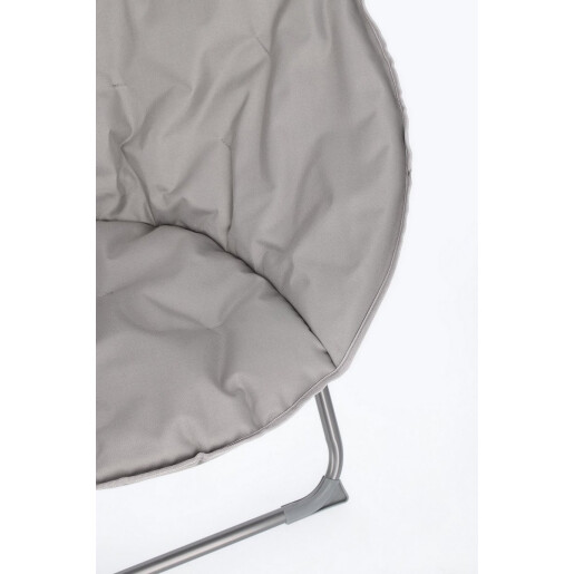 Fotoliu pliabil cadru din otel si perna textil gri Rock 65 cm x 75 cm x 80 h x 42 h1