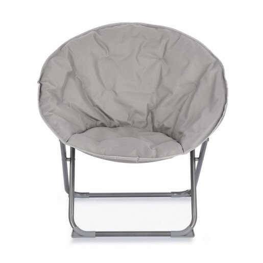 Fotoliu pliabil cadru din otel si perna textil gri Rock 65 cm x 75 cm x 80 h x 42 h1