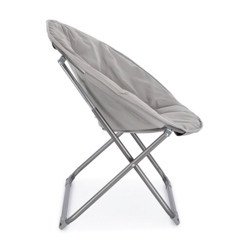 Fotoliu pliabil cadru din otel si perna textil gri Rock 65 cm x 75 cm x 80 h x 42 h1