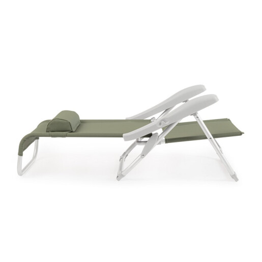 Set 2 scaune gradina aluminiu textilena verde olive Cayo 57x85x73h