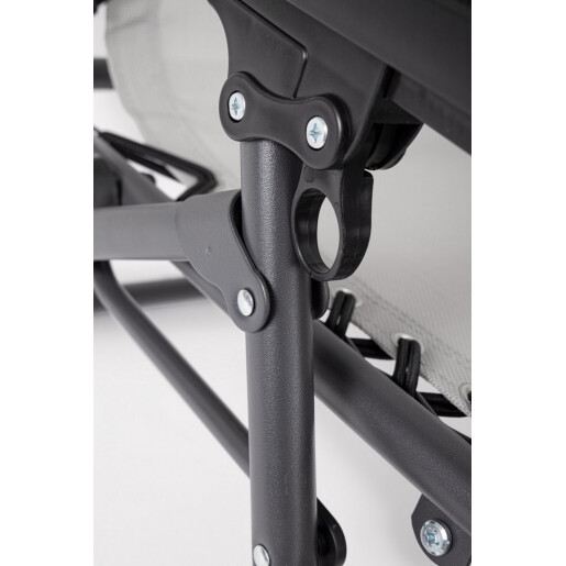 Set 2 scaune gradina otel negru textilena gri Santana 177x65x110h