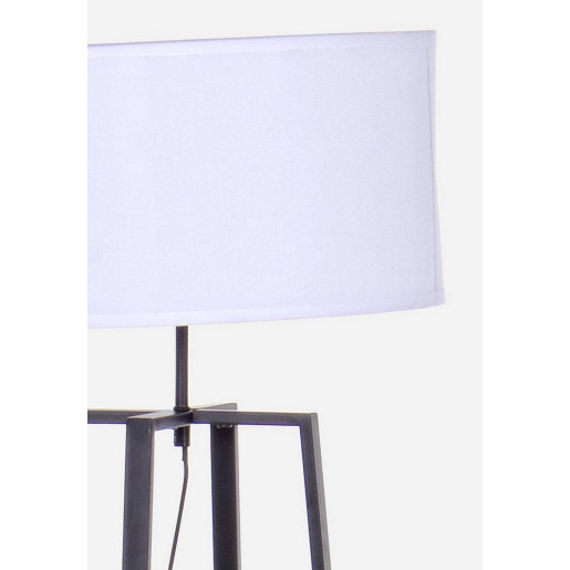 Lampadar fier negru cu abajur alb Mathis Ø 40 cm x 156 h