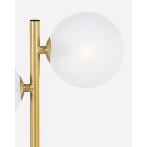 Veioza metal auriu cu abajur alb Balls 31 cm x 17.5 cm x 54 h