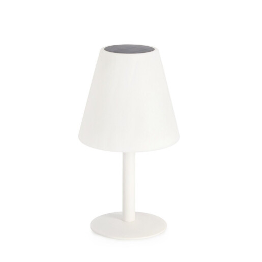 Veioza solara otel alb 20x36 cm