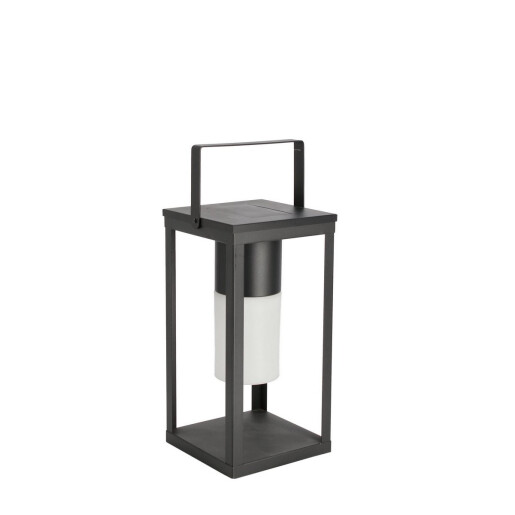 Felinar incarcare solara otel negru 17x17x38h