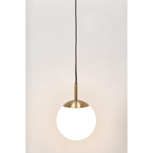 Set 2 lustre metal auriu sticla alba Delphine 15x22 cm