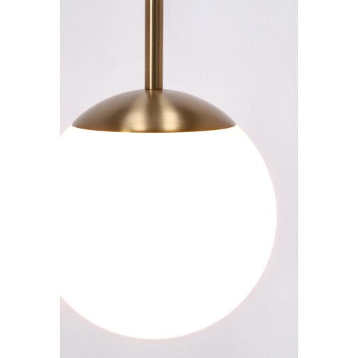 Set 2 lustre metal auriu sticla alba Delphine 15x22 cm