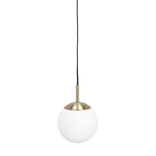 Set 2 lustre metal auriu sticla alba Delphine 15x22 cm