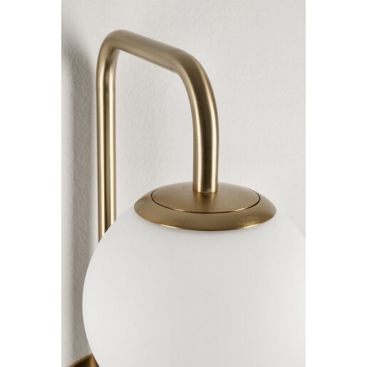 Set 2 aplice metal auriu sticla alba Delphine 17x30x50 cm