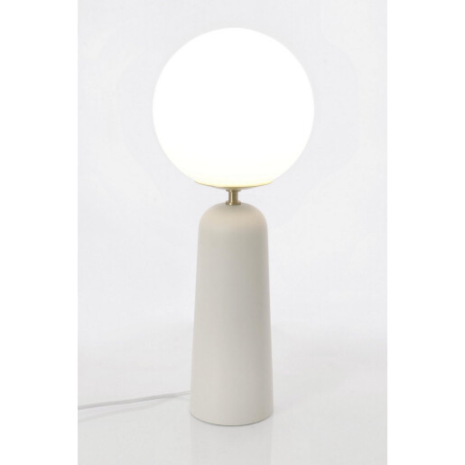 Veioza metal sticla alba Delphine 20x51 cm