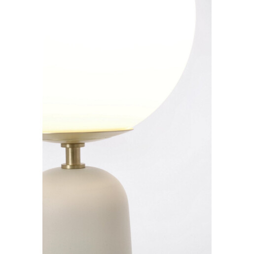 Veioza metal sticla alba Delphine 20x51 cm