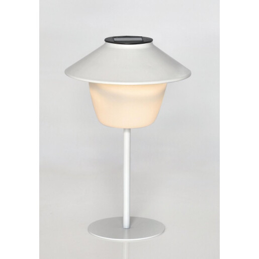 Set 2 veioze incarcare solara otel alb maro Klara Ø18x27,5h