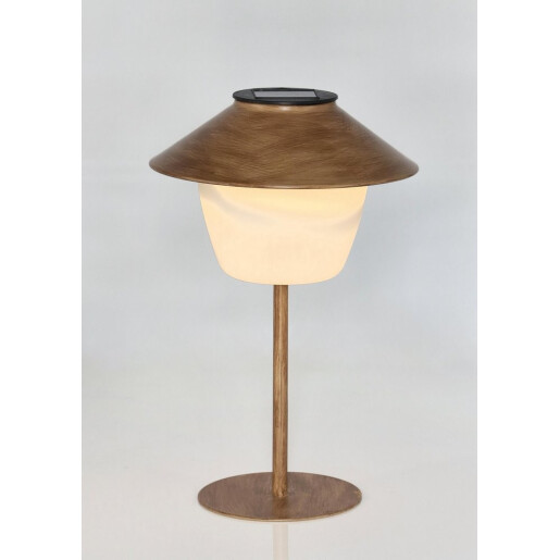 Set 2 veioze incarcare solara otel alb maro Klara Ø18x27,5h