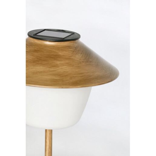 Set 2 veioze incarcare solara otel alb maro Klara Ø18x27,5h