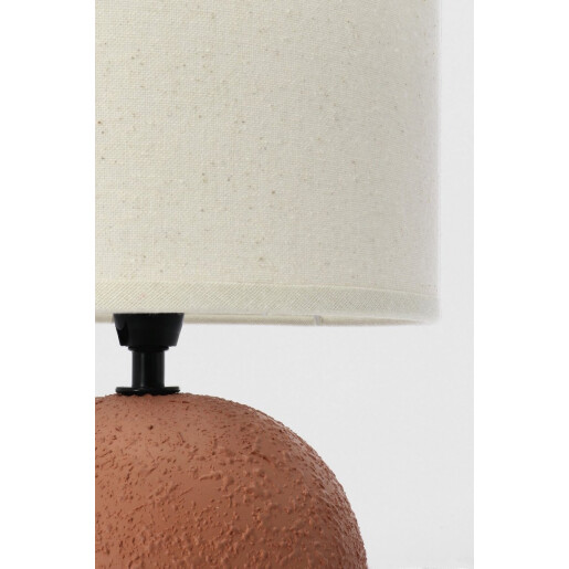 Veioza ceramica maro textil crem Irvin Ø20x32h