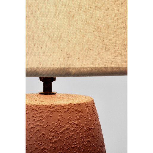 Veioza ceramica maro textil crem Irvin Ø26x41,5h