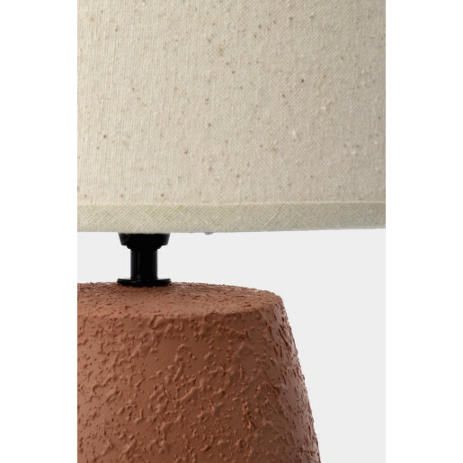 Veioza ceramica maro textil crem Irvin Ø26x41,5h