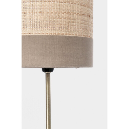Veioza metal auriu textil natur bej  Aylen Ø16,5x40h